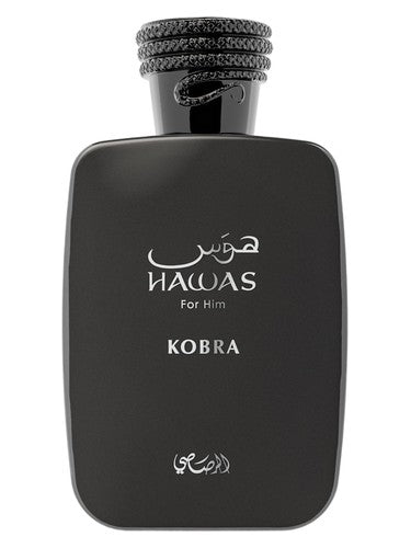 Rasasi Hawas Kobra perfume bottle, a citrus fragrance