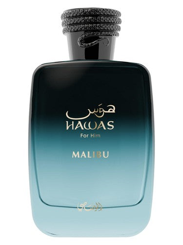 Rasasi Hawas Malibu perfume bottle, a gourmand fragrance