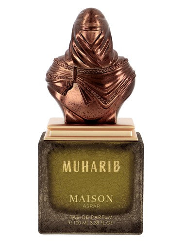 Maison Asrar Muharib eau de parfum bottle, a gourmand fragrance