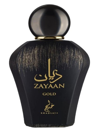Khadlaj Zayaan Gold eau de parfum bottle, a gourmand fragrance