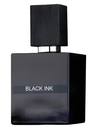 Fragrance World Black Ink perfume bottle, a woody fragrance