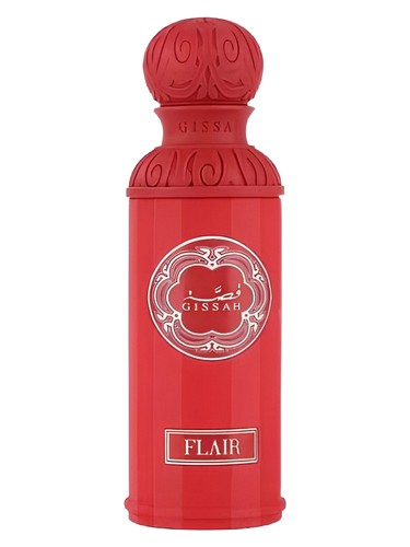 Gissah Flair eau de parfum bottle, a woody fragrance