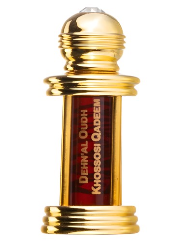 Al Haramain Dehnal Oudh Khossosi Qadeem perfume bottle, a smoky fragrance