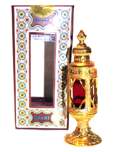 Al Haramain Qalbi Arabic perfume bottle, a warm & amber fragrance