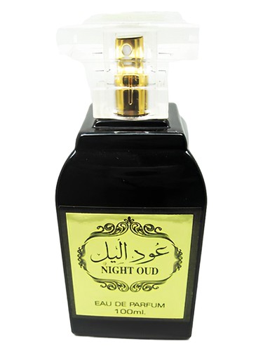 Lattafa Night Oud perfume bottle, a warm & amber fragrance