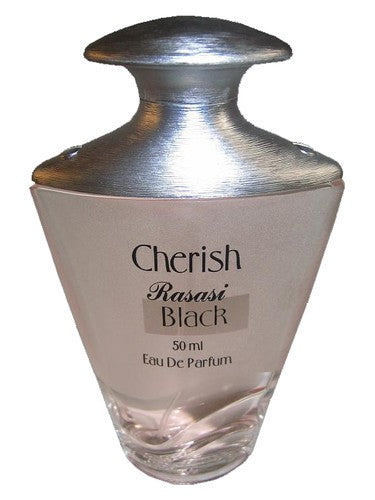 Rasasi Black Cherish perfume bottle, a citrus fragrance