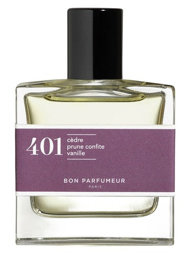 Bon Parfumeur 401 cedar, candied plum, vanilla
