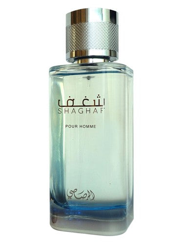 Rasasi Shaghaf Pour Homme eau de parfum bottle, a fresh fragrance