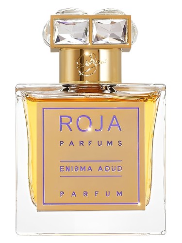 Roja Enigma Aoud perfume bottle, a lactonic fragrance