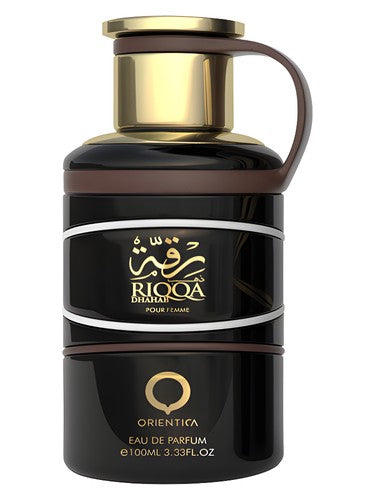 Orientica Riqqa Dhahab perfume bottle, a leather fragrance