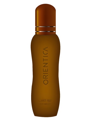 Orientica Oud Wood perfume bottle, a smoky fragrance