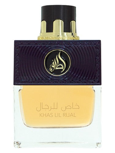 Lattafa Khas Lil Rijal Black Edition perfume bottle, a woody fragrance