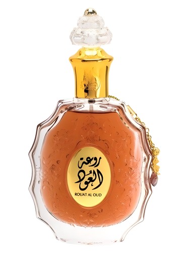 Lattafa Rouat Al Oud eau de parfum bottle, a woody fragrance