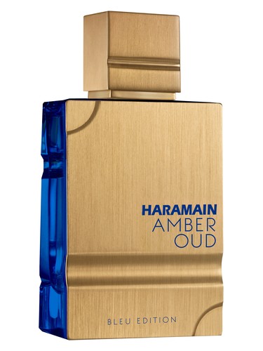 Al Haramain Amber Oud Bleu Edition eau de parfum bottle, a fresh fragrance