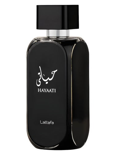 Lattafa Hayaati eau de parfum bottle, a fresh fragrance