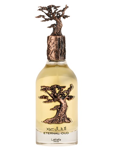 Lattafa Eternal Oud eau de parfum bottle, a gourmand fragrance