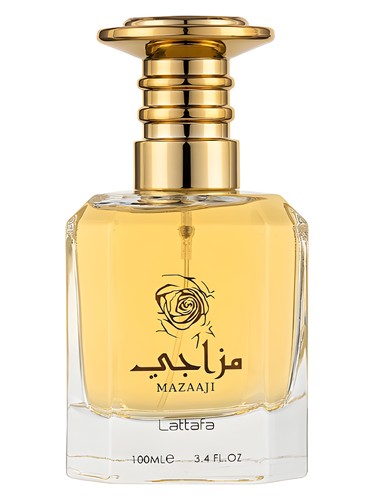 Lattafa Mazaaji eau de parfum bottle, a floral fragrance