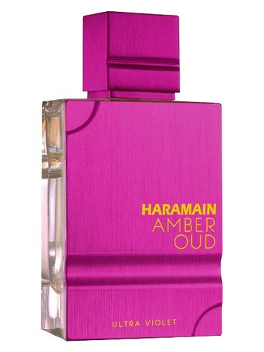 Al Haramain Amber Oud Ultra Violet eau de parfum bottle, a floral fragrance