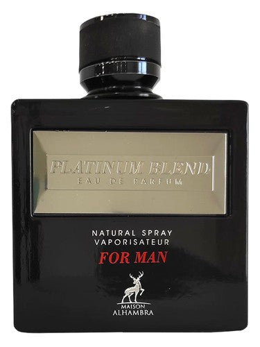 Maison Alhambra Platinum Blend eau de parfum bottle, a spicy fragrance