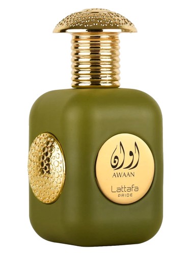 Lattafa Awaan eau de parfum bottle, a gourmand fragrance