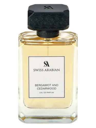 Swiss Arabian Bergamot and Cedarwood eau de parfum bottle, a green fragrance