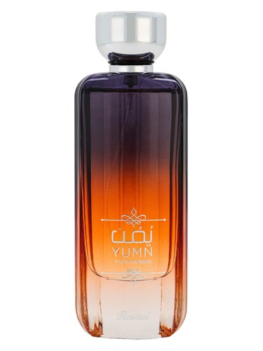 Rasasi Yumn Pour Homme eau de parfum bottle, a gourmand fragrance