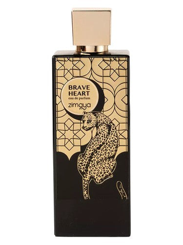 Zimaya Brave Heart eau de parfum bottle, a leather fragrance