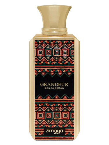 Zimaya Grandeur eau de parfum bottle, a gourmand fragrance