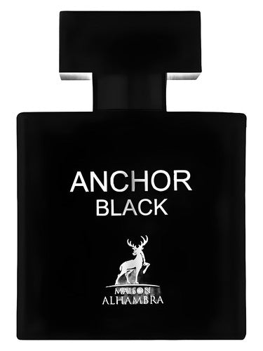 Maison Alhambra Anchor Black eau de parfum bottle, a smoky fragrance