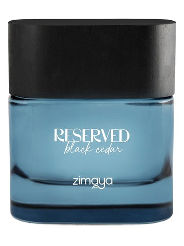 Zimaya Reserved Black Cedar eau de parfum bottle, a green fragrance