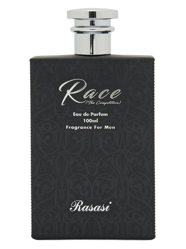 Rasasi Race The Competition perfume bottle, a woody fragrance