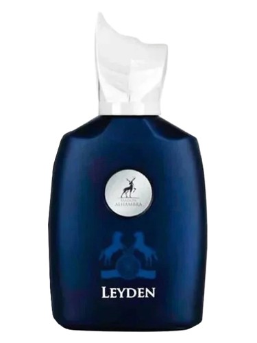 Maison Alhambra Leyden perfume bottle, a woody fragrance
