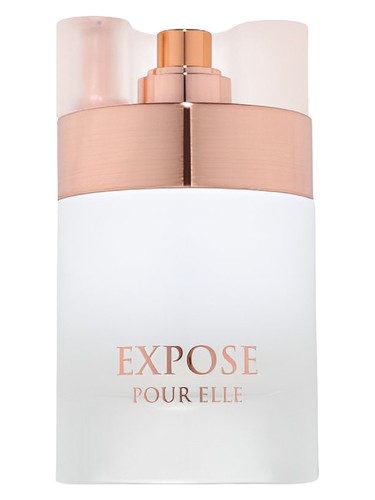 Fragrance World Expose Pour Elle perfume bottle, a white floral fragrance